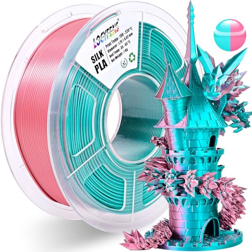 Image of PLA Filament 1.75mm, Silk PLA 3D Printer Filament, Dual Color Filament - Pink and Sky Blue 1.75 PLA Filament- 2 in 1 Coextrusion 3D Filament PLA 1.75 + /- 0.02mm, Fit to AMS, 1kg /Spool