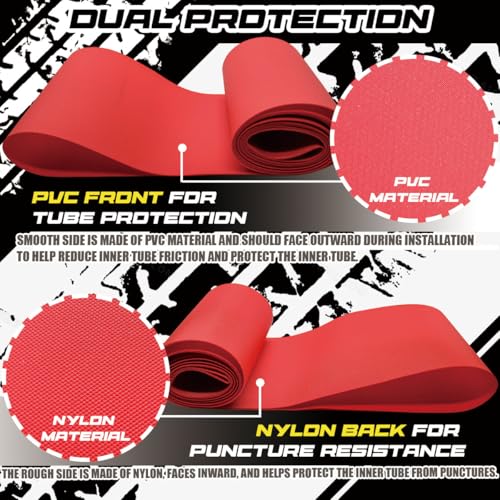 PAKCHEF 20x4.0 Bike Rim Strips, 2 Pack Nylon Tire Liner for Fat Tire Bicycles, E Bikes & Mountain Bikes Inner Tube Protection from Spokes & Punctures for 20x4 Wheels