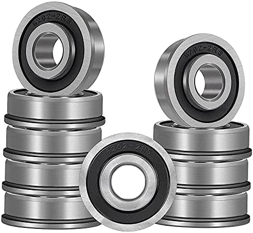 10 Pack Flanged Ball Bearings 5/8" x 1-3/8" x 1/2", Pre Lubricated, for Lawn Mower, Wheelbarrows, Carts & Hand Trucks Wheel Hub, Replacement for JD AM118315, AM35443, Stens 215-038, 215-061 Etc