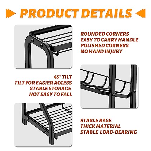 3 Livelli Portaspezie Salvaspazio, Porta Spezie Cucina Acciaio Inossidabile con 3 Mensole,Senza Forare,Multifunzionale Organizer Spezie Cucina per Barattoli,Spezie o Condimenti - immagine 5