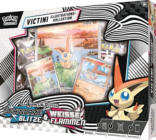 Pokémon-Sammelkartenspiel: Illustrations-Kollektion Einall: Victini (1 holografische Vollbild-Promokarte, 4 Boosterpacks & 1 überdimensionale holografische Promokarte) – Bild 4