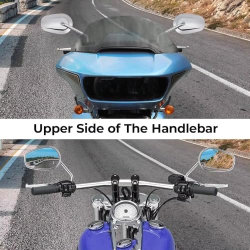 Espejos retrovisores ajustables 360 grados para manillar de moto custom 6