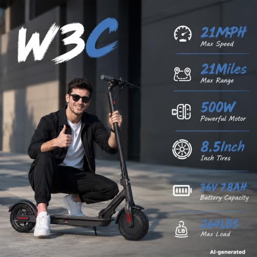 Image of Electric Scooters - Electric Scooter Adults, 1200W /1000W /500W Motor, 28 /25 /21 /18 MPH Top Speed, 10'' /8.5'' Tires, 28 /25 /23 /21Miles, APP Control E Scooter for Teens