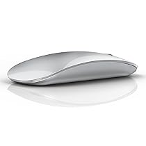 Uiosmuph U30 Mouse Wireless Bluetooth, Ricaricabile Mouse Wireless (BT5.1+ BT5.1+ USB) Silenzioso Mouse Senza Fili per Laptop, MacBook, Android, PC, Mac, Argento