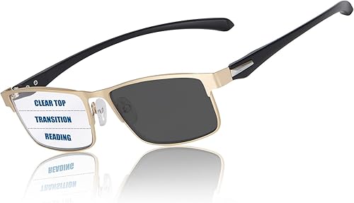 Vista 29 de Gafas de lectura fotocromáticas progresivas multifocales para hombre, transición, bloqueo de luz azul, lectores multifocales para computadora Negro