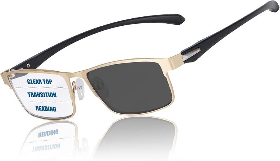 Óculos de leitura fotocromáticos progressivos multifocais masculinos com bloqueio de luz azul e multifocais, leitores de computador