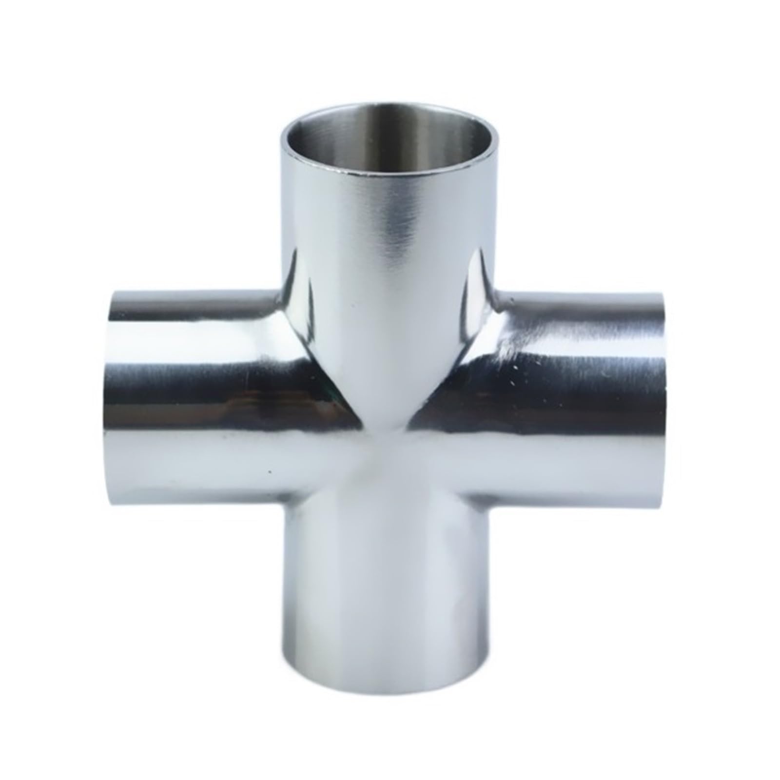 SAHUL 1pcs 304 Stainless Steel 4-Way Cross Fitting, 19mm-102mm, Butt Weld, for Homebrew(57mm Pipe OD)