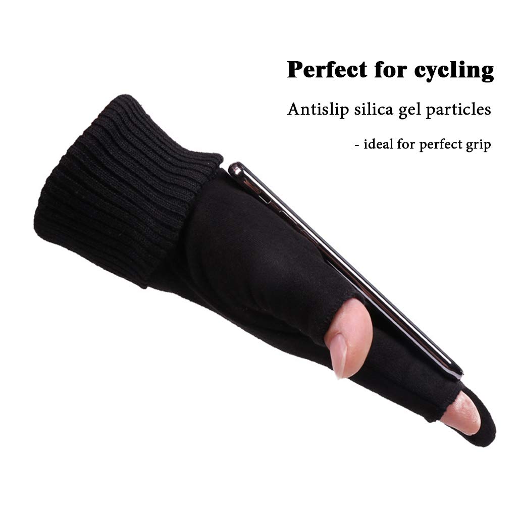 Guanti Invernali HITNEXT Touch Screen 2 Dita - Modello Multisport Per Ciclismo, Mountain Bike, Sci, Corsa - Uomo E Donna, Antivento E Antiscivolo - 3