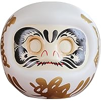 だるま　達磨　人形　石彫　オブジェ　置物　インテリア　工芸品　美術品　A2627 新作】達磨 ダルマ （小）星結晶（黒）×金彩 梅 置物オブジェ