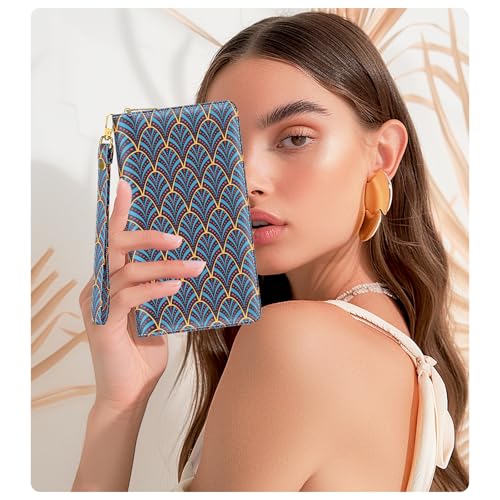 Image of Aiawoxc Womens Wallet, RFID Wristlet Wallets for Women, Ladies Clutch Purses, Large Travel Card Holder with Phone Holder | RFID