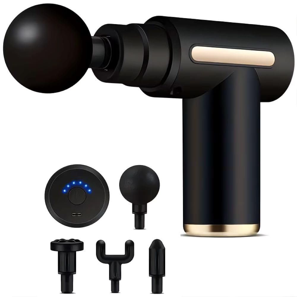Massage Gun for Pain Relief & Muscle Recovery | Deep Tissue Percussion Massager with Multiple Speed Levels & Massage Heads | Portable Handheld Body Massager for Gym, Fitness & Physiotherapy-image-13