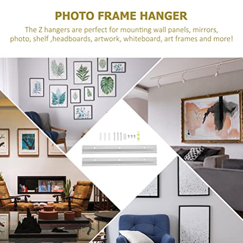 Image of Housoutil 2sets French Cleat Interlocking Bracket Kit for Hanging Mirrors and Picture Frames Metal Hardware for Easy Installation and Secure Wall Mounting