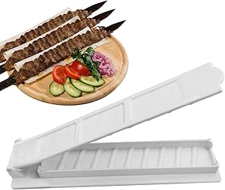 1Pc Plastic Kebab Maker Machine Press,Plastic Kebab Press Maker Manual Kebab Mould,Manual Kebab Press Mould,Kebab Maker Barbecue Skewer Maker Press Kebab Maker for Handmade Kebab Barbecue,White,11inch