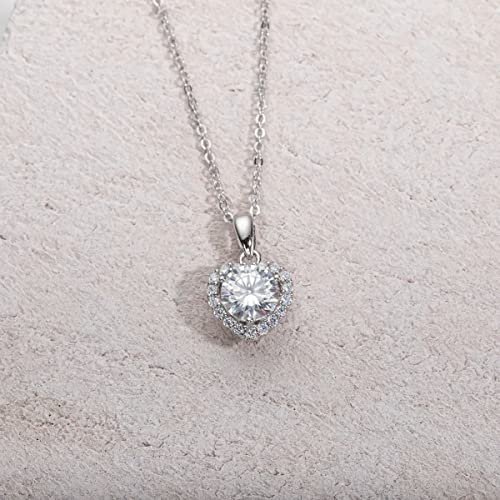 Collier moissanite 1ct couleur D chaîne ajustable 40+2+3cm argent 925 massif - 2