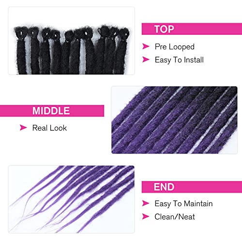 24" Se Deep Purple Dreadlocks Extensions Thick 1Cm Crochet Dread Braidings Of Synthetic Hair Hip Hop Style For Women And Man(5 Strands)…… #TOP1