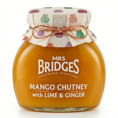 Mrs Bridges Mango Chutney with Lime & Ginger, Made in Scotland, 10oz Jar (Pack of 1)