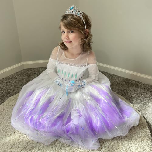 Vestido de Princesa Morado para Niñas Snow Queen miniatura 4