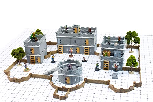 Modular Castle System: Tabletop & Rpg Terrain Game Set For Dungeons & Dragons, Pathfinder, Castles & Crusades, 13Th Age, Runequest, Asunder, Zombicide, And More! - Baron Set (450+ Pieces 505 Sqin) #TOP18
