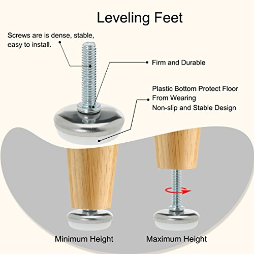 sourcingmap M6 x 25 x 30mm Screw on Furniture Glide Leveling Feet Adjustable Leveler Pad for Chair Industrial Machine Desk Leg 2pcs - Image 4