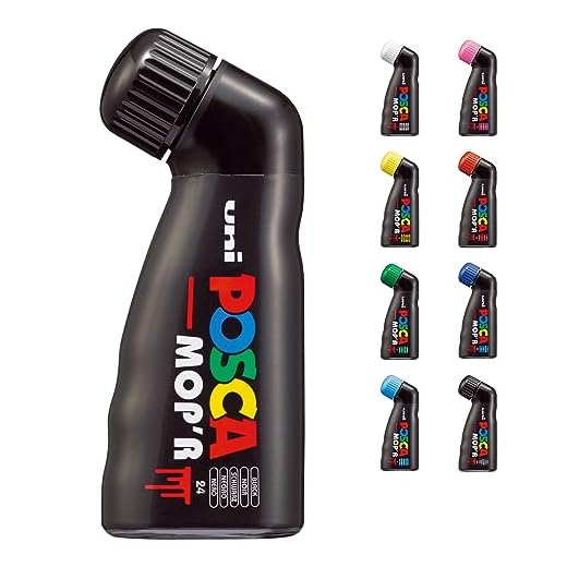 Posca Uni-Ball 183299 - Marcador Posca Mop'R Pcm-22, Punta De Sello Redonda 3 - 19 Mm, Negro, 1 Ud, Forma Ergonómica