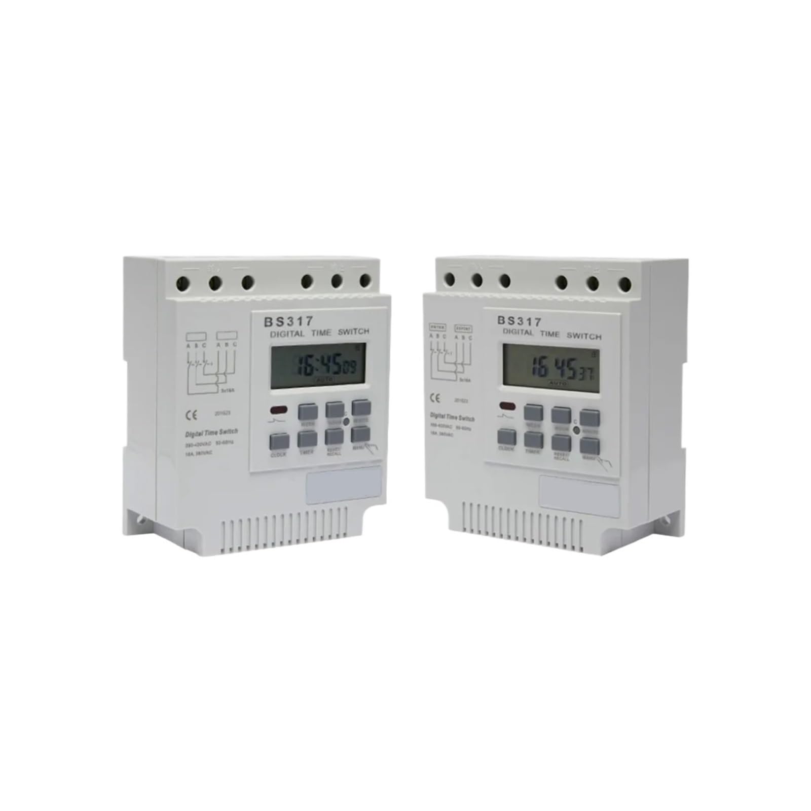 Relè temporizzatore Timer elettronico programmabile trifase 400V con 16 Volte di accensione/spegnimento al Giorno Intervallo di impostazione 'Ora 1 min-168 Ore