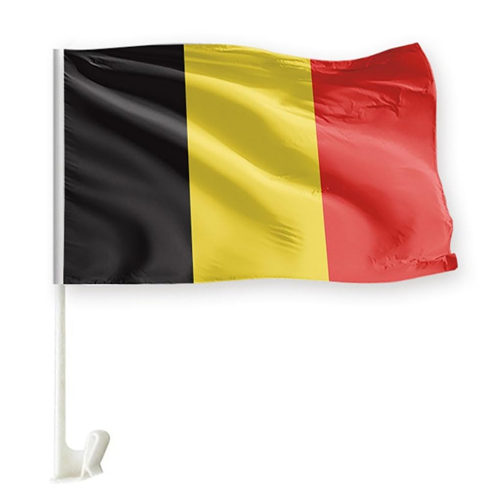 Drapeau de fenêtre de voiture Belgique lot de 10 pièces accessoires pour supporters et matchs