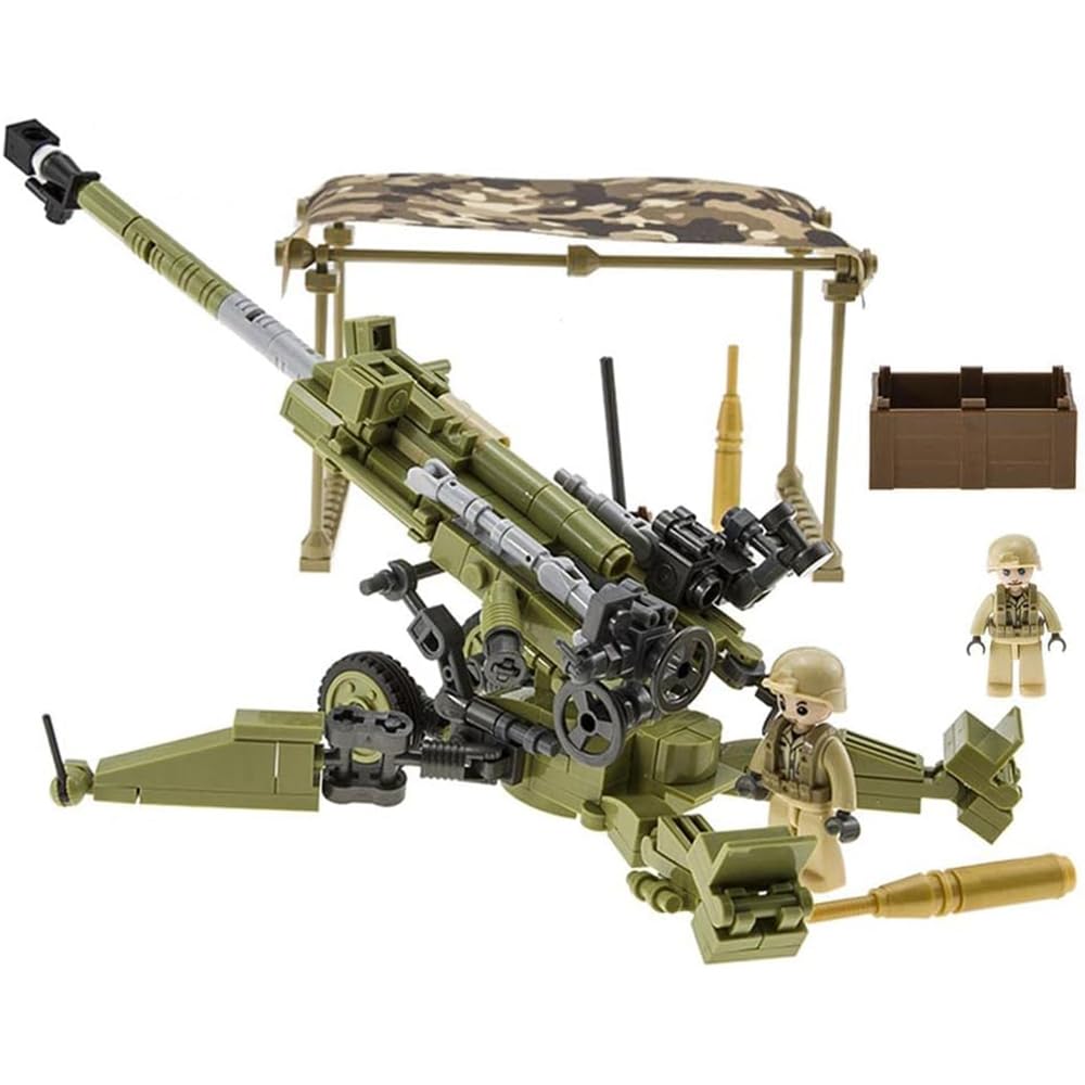 Anti-Tank Gun,Weapons Pack Military Toy Set Building Blocks Model for 2 Soldier Figures,Army Series Building Block and Weapons Accessories Pack,Parts Accessories 378PCS