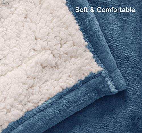 MARQUESS Queen Electric Heated Blanket MicroPlush Sherpa and Reversible Flannel Washable Comfortable with 10 Heat Settings/Safety 10 Hours Auto-Off Controller with Fast-Heating (84 x 90'' Navy Blue)