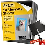 Strong Self-Stick Adhesive Magnetic Sheets 10 Pcs (8x10/20x25cm) – Magnetic Paper for Photo, Magnet Stickers, Labels, Science Education Magnets, Teacher Must Have, Whiteboards, Office
