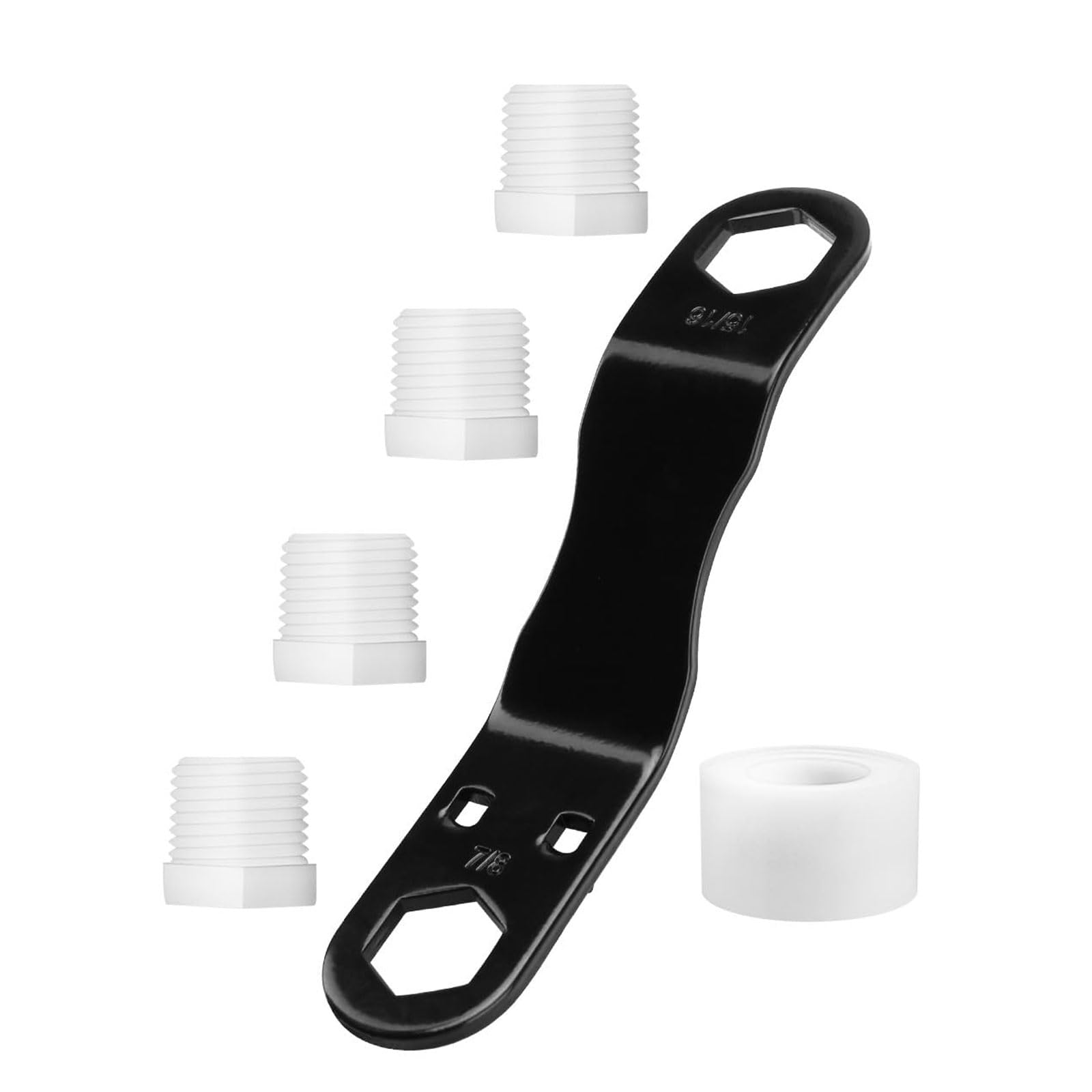 Ljmyy Motorhome Campers Water Heater Drain Plug Set With Offsets Wrench 4 Replacement Plugs And PTFE Tape For Tight Seal