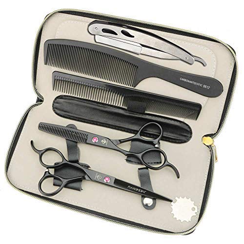 Ciseaux de coiffeur JIESENYU gaucher pour stopper la fatigue en salon 14cm
