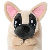 corimori Süße Plüsch-Hausschuhe (10+ Designs) Frenchie „Zorro“ Slipper Einheitsgröße 25-33.5 Unisex Pantoffeln Beige Schwarz