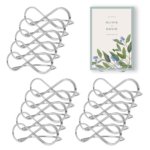 Encuryna Segnaposto da tavolo, 15 pezzi, in argento, per decorare la tavola, matrimoni, feste, compleanni, ufficio