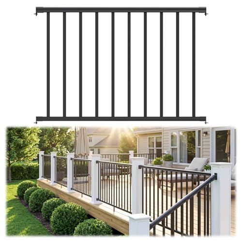 Image of Egadis 1 Pack 36 in x 4 ft Aluminum Porch and Deck Railing Kit Without Post