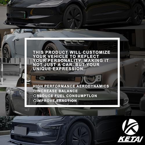 KETAI Rear Diffuser Compatible with 2014-2020 BMW 4 Series F32 F33 F36 M-Performance Style Rear Bumper Lower Lip Diffuser Double Exhaust One Outlet (Gloss Black) by KETAI - Image 9