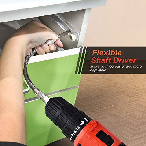 20V MAX Cordless Drill Driver, JUEMEL 100Pcs Accessories Electric Power Drill Set, 2-Speed with Variable Speed Trigger, 3/8'' Keyless Chuck, 18+1 Clutch and 2Ah Lithium-Ion Battery