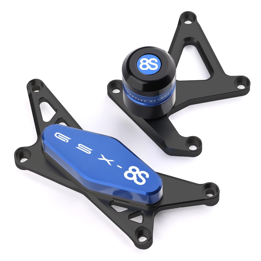 Compatible avec GSX-8S 2023 2024 GSX 8S Protection anti-collision de chute de cadre de moto glissière de protection gsx8s gsx8 s gsx 8s Accessoires (noir-bleu)