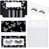 70 Pieces False Eyelashes Box Set, Include 35 Empty Eyelash Box Lash Box Packaging Eyelash Storage Box and 35 False Lash Trays for Eyelash Business, False Eyelash Storage (Black Butterfly)