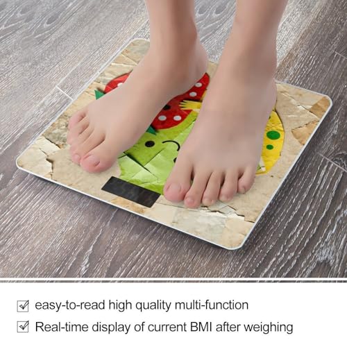 Báscula digital de baño con diseño collage fruta y pantalla LCD miniatura 5