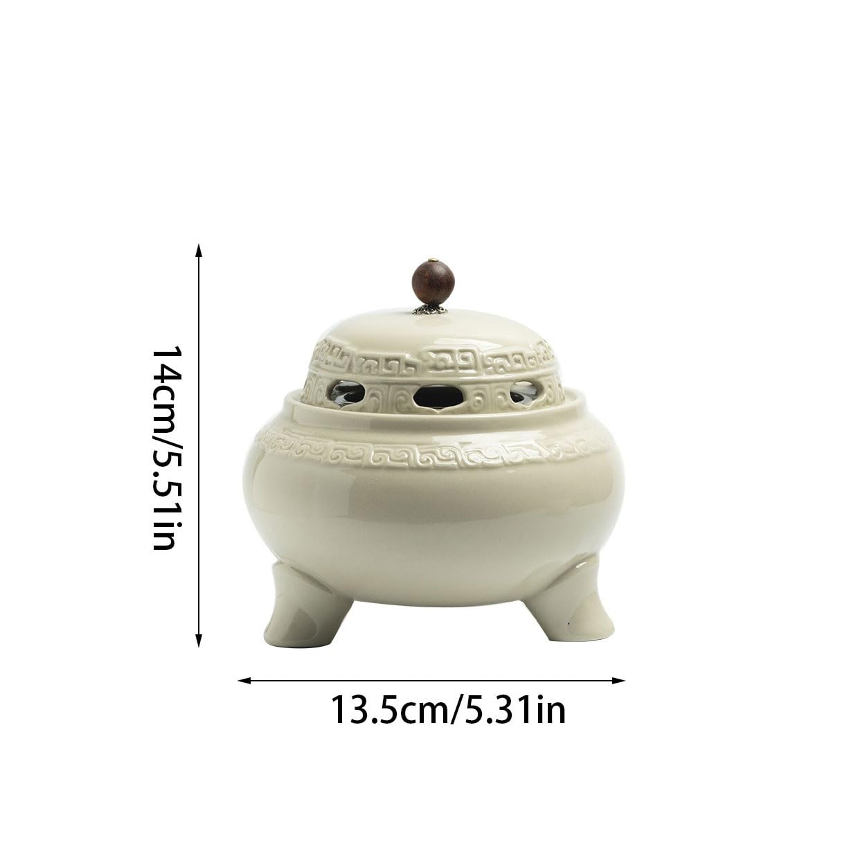Quemador de Incienso de Reflujo Quemador de incienso de cerámica de tres patas, adornos Zen modernos, accesorios de meditación for quemador de incienso de oficina Cascada de Incienso de Adorno de Arom