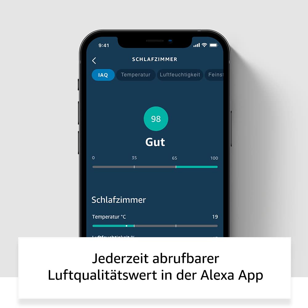 Amazon Smart Air Quality Monitor (Neueste Generation) – Smartes Luftqualitätsmessgerät von Amazon | Deine Luftwerte im Blick, funktioniert mit Alexa