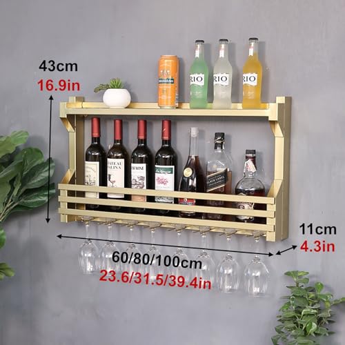 Étagère à vin murale dorée : la solution gain de place pour vos verres - 8