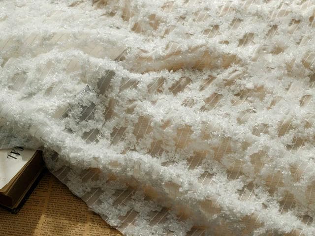 150 cm breit, 300 cm lang, Jacquard-Krepp-Chiffon-Stoff, halbdurchsichtiger Chiffon-Stoff, Meterware, Chiffon-Stoff für die Herstellung von Kleidern, Schals