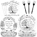 96 Pcs Family Reunion Birthday Party Plates and Napkins for Girls Black and White Family Tree Party Supplies Home Family Tree Leaves Paper Cake Dessert Tableware Set for 24 Guests Party Decorations