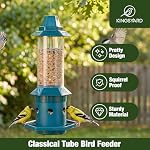 Kingsyard Durable Squirrel Proof Feeder Adjustable, Weather Resistant Bird Dispenser Metal Hanging, Outdoor Large Seed Station Anti Chew Easy Clean Garden Backyard Decor