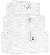 Amazon.com : Homepeaz Set of 3 Woven Storage Basket Box Wicker Hamper ...