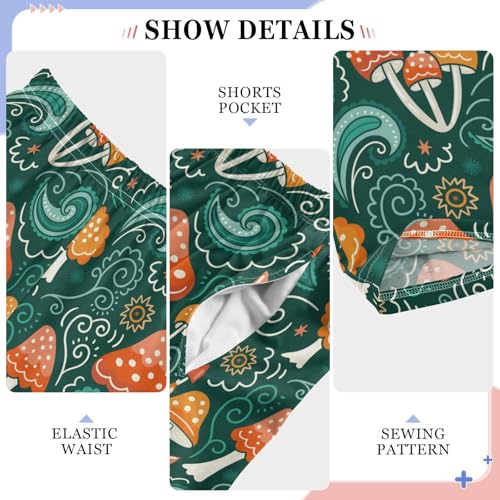 ZZKKO Cute Mushrooms Green Boys Pants for Kids Jogger Pants with Pockets S-XL4