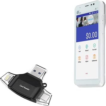 BoxWave Smart Gadget Compatible with Pax A77 - AllReader SD Card Reader, microSD Card Reader SD Compact USB - Jet Black