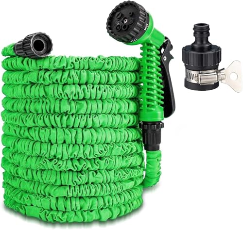 Gartenschlauch Flexibel 30m, Eozfly 100ft Dehnbarer Flexibler Wasserschlauch 1/2\" & 3/4\" mit 7-Funktions-Brause, Hose Schlauch für Gartenbewässerung, Autowäsche, Yard Gartenschlauch Flexibel 30m, Eozfly 100ft Dehnbarer Flexibler Wasserschlauch 1/2\" & 3/4\" mit 7-Funktions-Brause, Hose Schlauch für Gartenbewässerung, Autowäsche, Yard