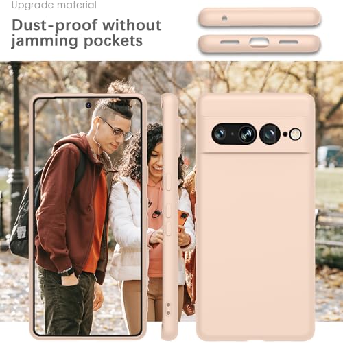 Image of YATWIN Silicone Back Case for Google Pixel 7 Pro, Soft-Touch Phone Back Cover for Google Pixel 7 Pro - Link Pink